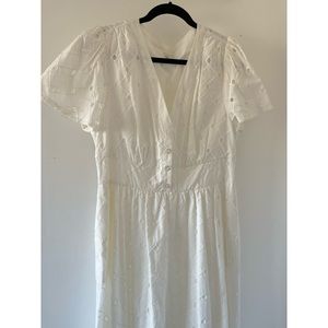 Beautiful white eyelet summer mid length dress, A New Day brand. Tailored sleeve